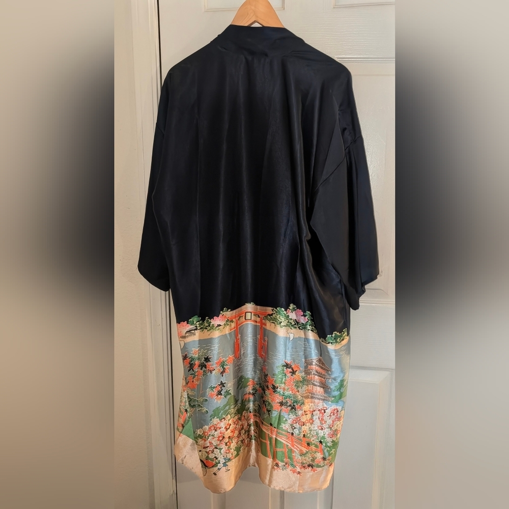 Top Shop Black Polyester Printed Kimono